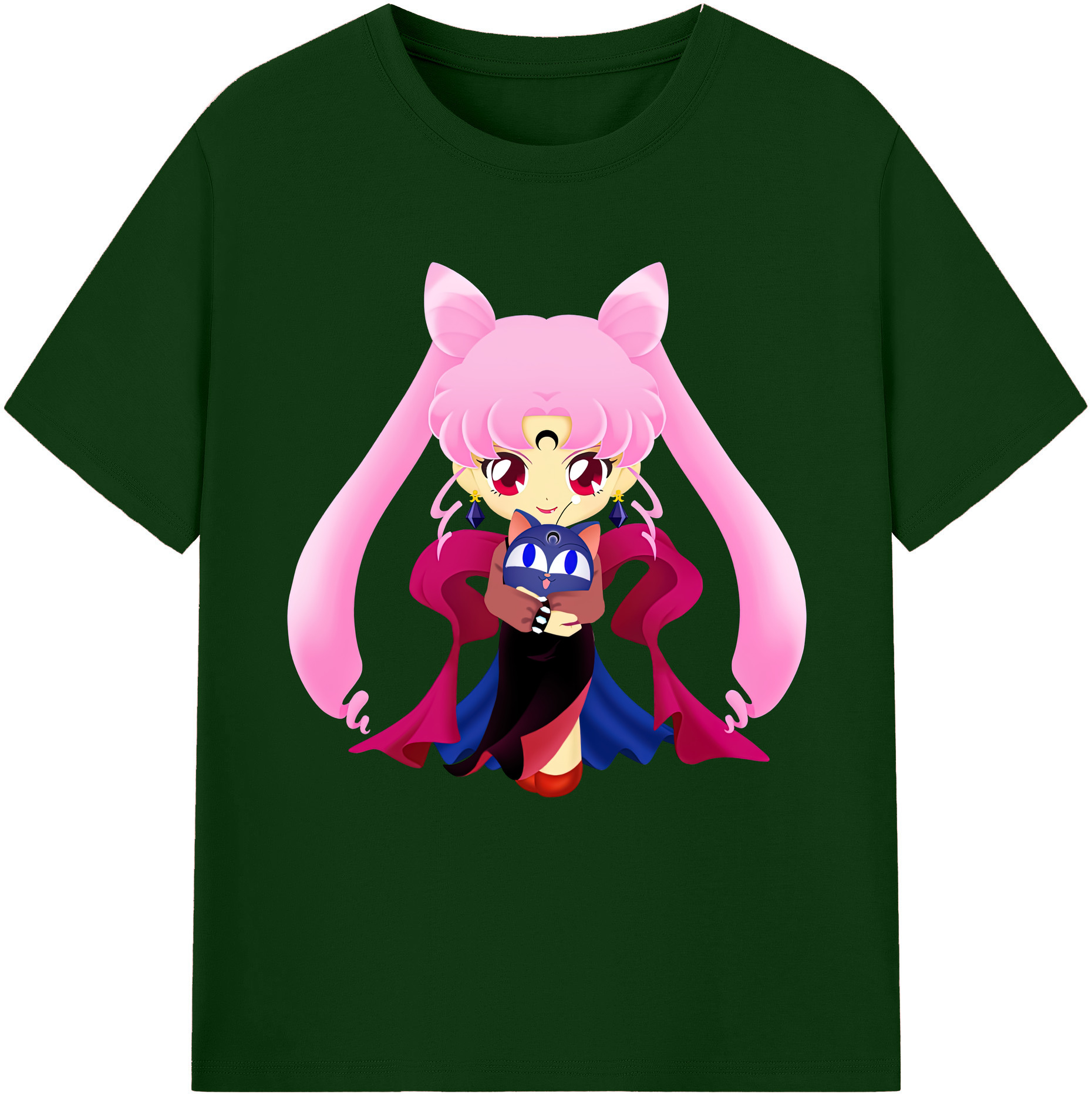 （画像用） 美少女戦士セーラームーン ちびうさ Sailor Moon Chibiusa Tsukino Usagi Small Lady Serenity 綿100％半袖Tシャツ（フロントプリント）